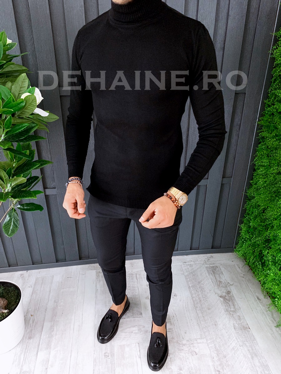Helanca barbati neagra slim fit zr a6741 o3-2